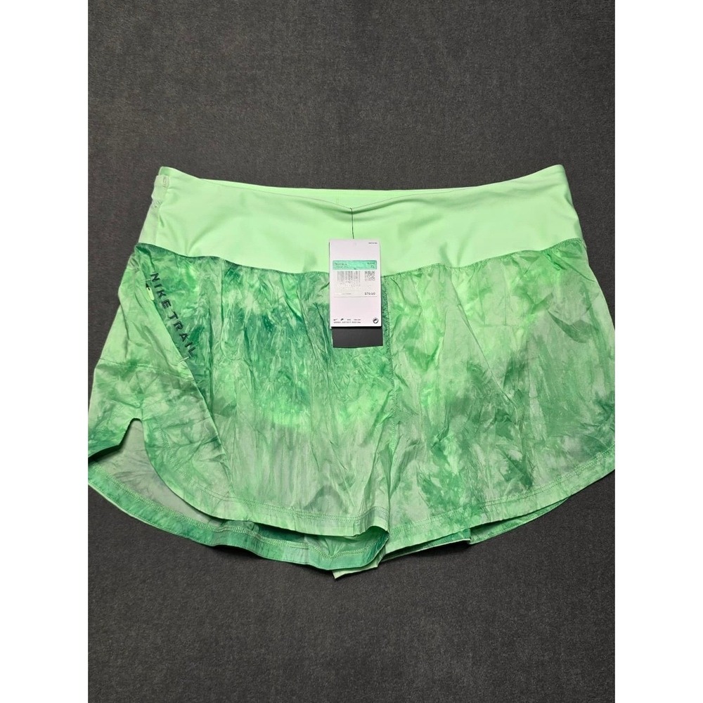 Nike Trail Running Shorts Womens XL Green Tie Dye‎ Lightweight Pocket NWT